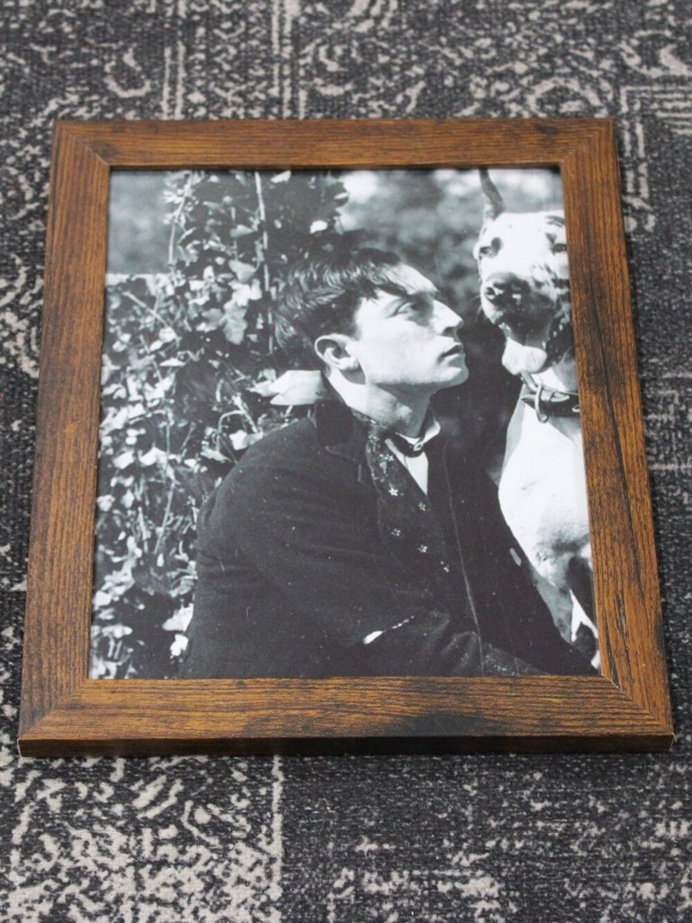 Framed 8x10 Buster Keaton & Dog Vintage Photo - Silent Film Decor